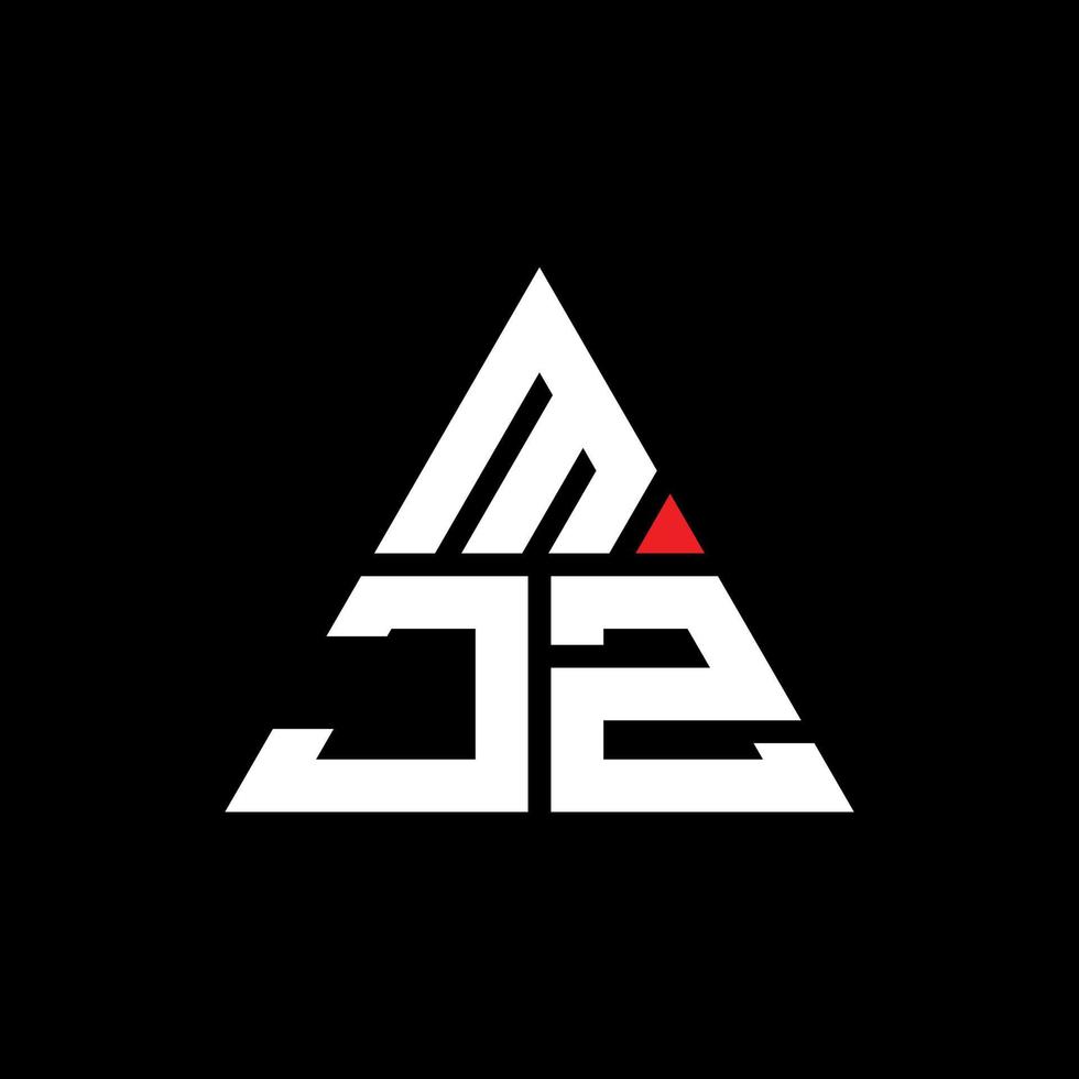 Diseño de logotipo de letra triangular mjz con forma de triángulo. monograma de diseño del logotipo del triángulo mjz. plantilla de logotipo de vector de triángulo mjz con color rojo. logotipo triangular mjz logotipo simple, elegante y lujoso.