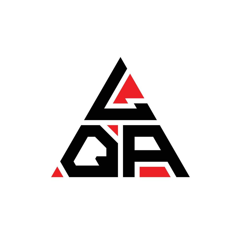 LQA triangle letter logo design with triangle shape. LQA triangle logo design monogram. LQA triangle vector logo template with red color. LQA triangular logo Simple, Elegant, and Luxurious Logo.