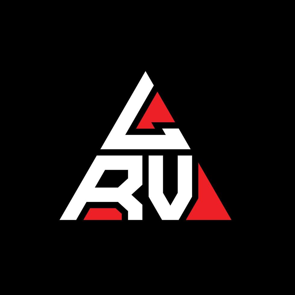 LRV triangle letter logo design with triangle shape. LRV triangle logo design monogram. LRV triangle vector logo template with red color. LRV triangular logo Simple, Elegant, and Luxurious Logo.