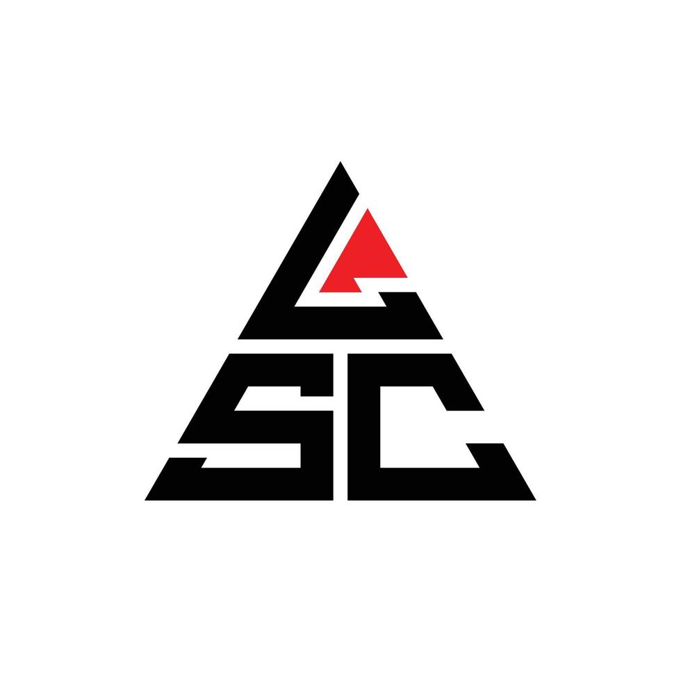 LSC triangle letter logo design with triangle shape. LSC triangle logo design monogram. LSC triangle vector logo template with red color. LSC triangular logo Simple, Elegant, and Luxurious Logo.