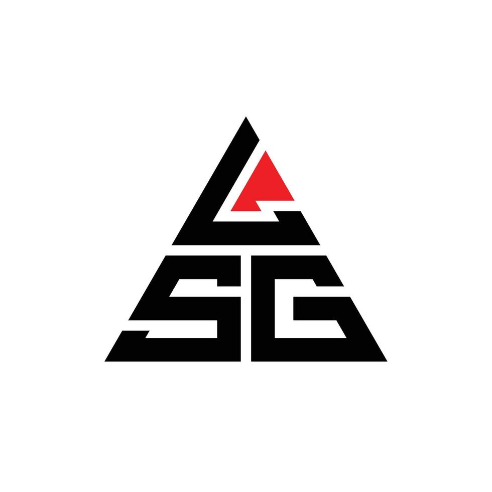 LSG triangle letter logo design with triangle shape. LSG triangle logo design monogram. LSG triangle vector logo template with red color. LSG triangular logo Simple, Elegant, and Luxurious Logo.