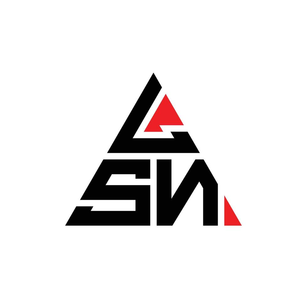 Diseño de logotipo de letra triangular lsn con forma de triángulo. Monograma de diseño de logotipo de triángulo lsn. Plantilla de logotipo de vector de triángulo lsn con color rojo. logotipo triangular lsn logotipo simple, elegante y lujoso.