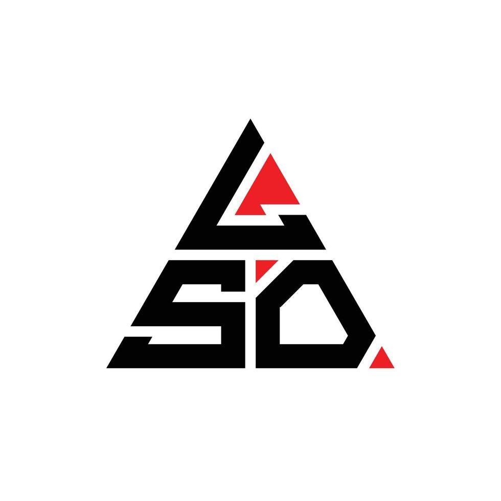 LSO triangle letter logo design with triangle shape. LSO triangle logo design monogram. LSO triangle vector logo template with red color. LSO triangular logo Simple, Elegant, and Luxurious Logo.