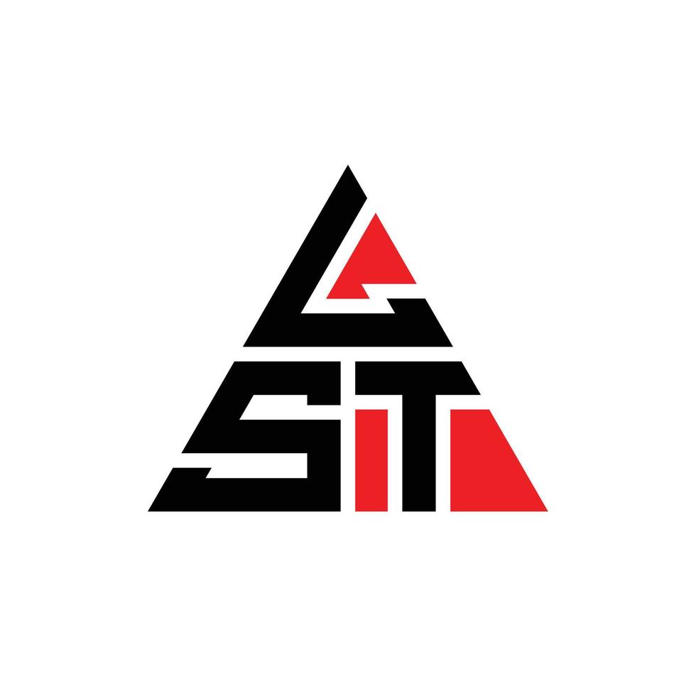 Diseño de logotipo de letra de triángulo lst con forma de triángulo. Monograma de diseño de logotipo de triángulo lst. Plantilla de logotipo de vector de triángulo lst con color rojo. lst logo triangular logo simple, elegante y lujoso.