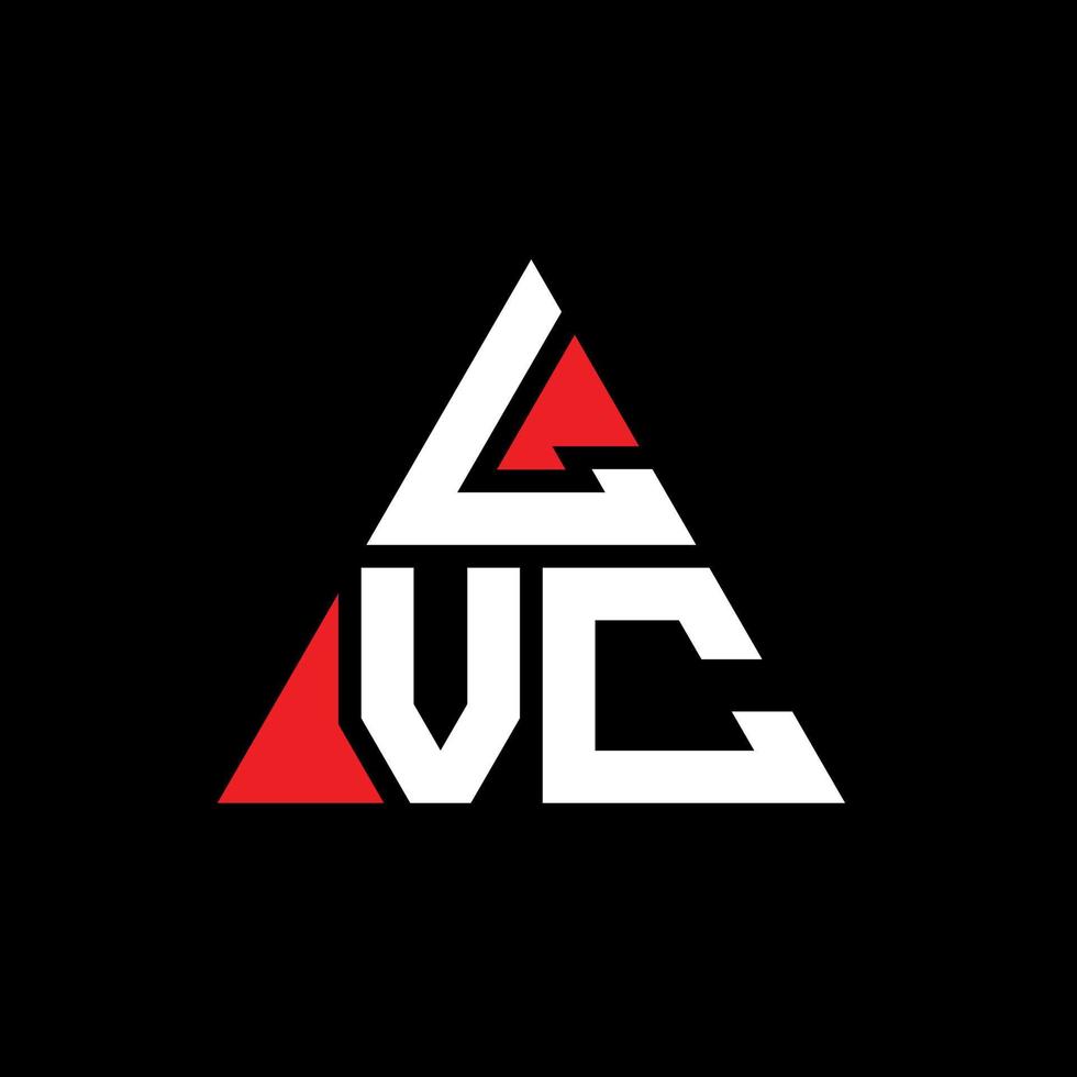 Diseño de logotipo de letra triangular lvc con forma de triángulo. monograma de diseño de logotipo de triángulo lvc. Plantilla de logotipo de vector de triángulo lvc con color rojo. logotipo triangular lvc logotipo simple, elegante y lujoso.