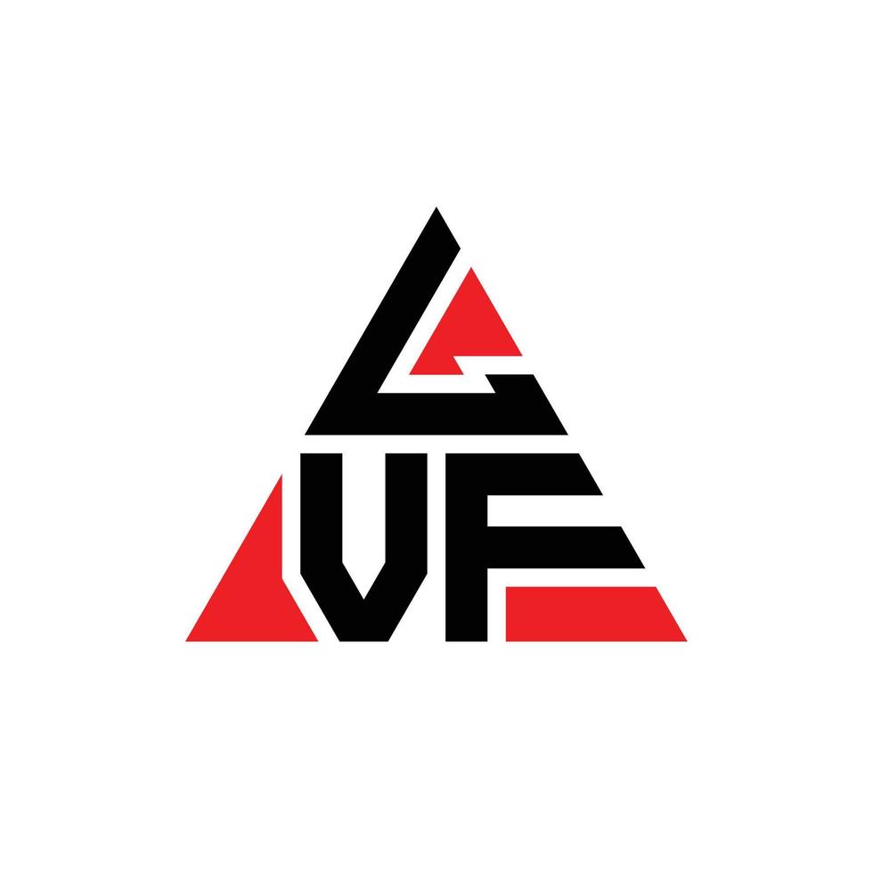 Diseño de logotipo de letra triangular lvf con forma de triángulo. Monograma de diseño de logotipo de triángulo lvf. Plantilla de logotipo de vector de triángulo lvf con color rojo. logotipo triangular lvf logotipo simple, elegante y lujoso.