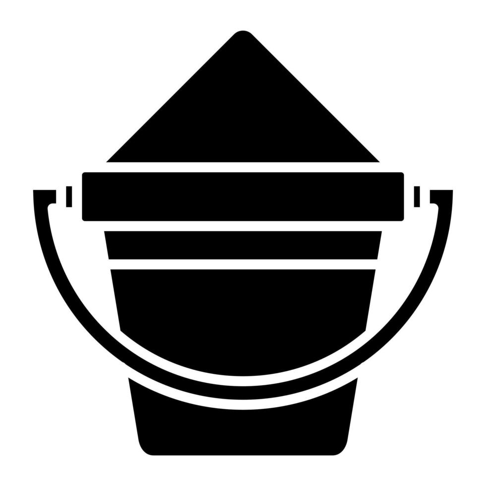 Sand Bucket Glyph Icon vector