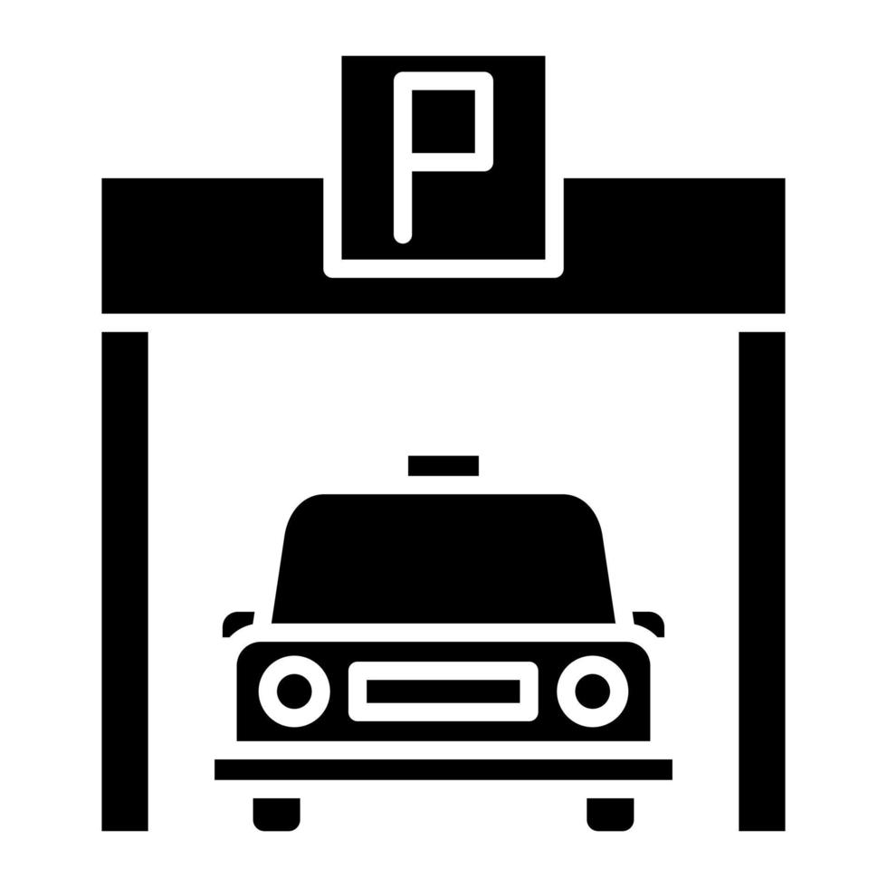 Car Park Glyph Icon vector