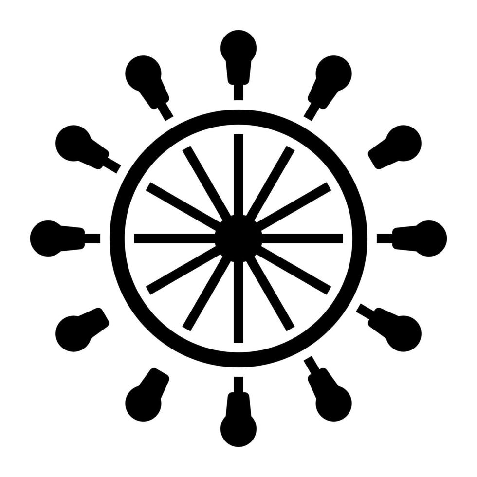Nautical Wheel Glyph Icon vector
