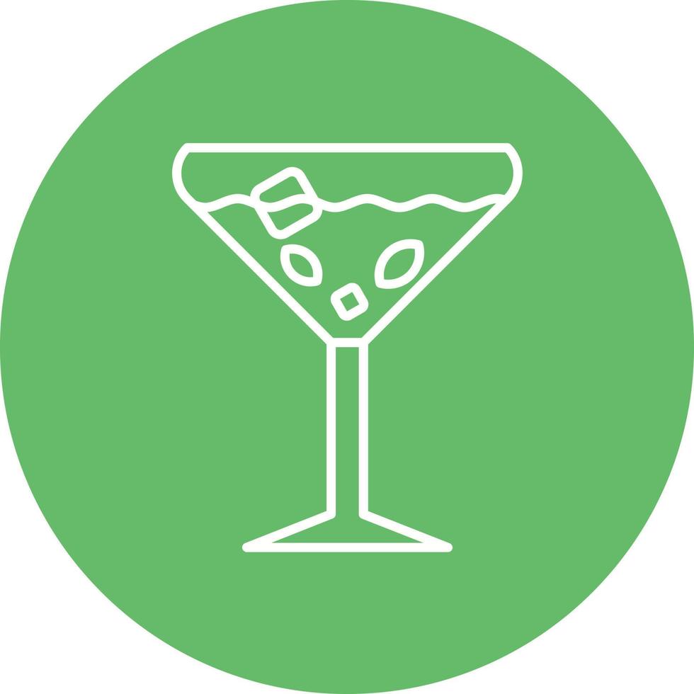 Gin Tonic Line Circle Background Icon vector