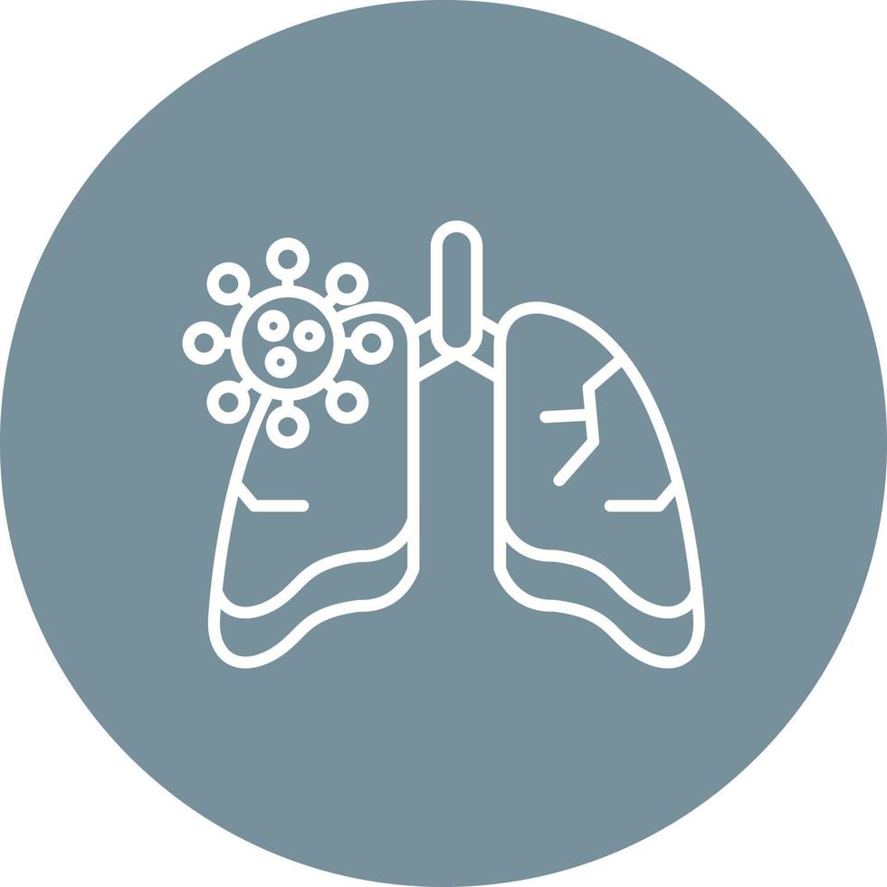 icono de fondo del círculo de la línea de infección de los pulmones vector