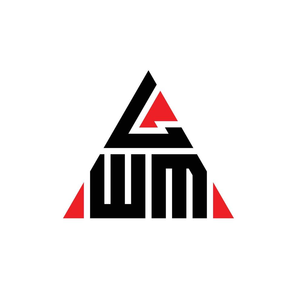LWM triangle letter logo design with triangle shape. LWM triangle logo design monogram. LWM triangle vector logo template with red color. LWM triangular logo Simple, Elegant, and Luxurious Logo.