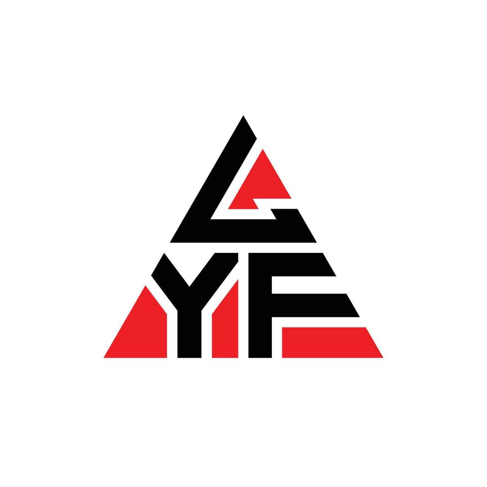 diseño de logotipo de letra de triángulo lyf con forma de triángulo. monograma de diseño de logotipo de triángulo lyf. plantilla de logotipo de vector de triángulo lyf con color rojo. logotipo triangular lyf logotipo simple, elegante y lujoso.