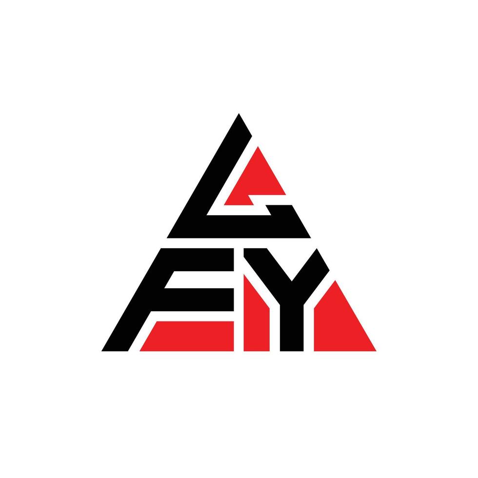 Diseño de logotipo de letra de triángulo lfy con forma de triángulo. Monograma de diseño de logotipo de triángulo lfy. Plantilla de logotipo de vector de triángulo lfy con color rojo. Logotipo triangular de lfy Logotipo simple, elegante y lujoso.