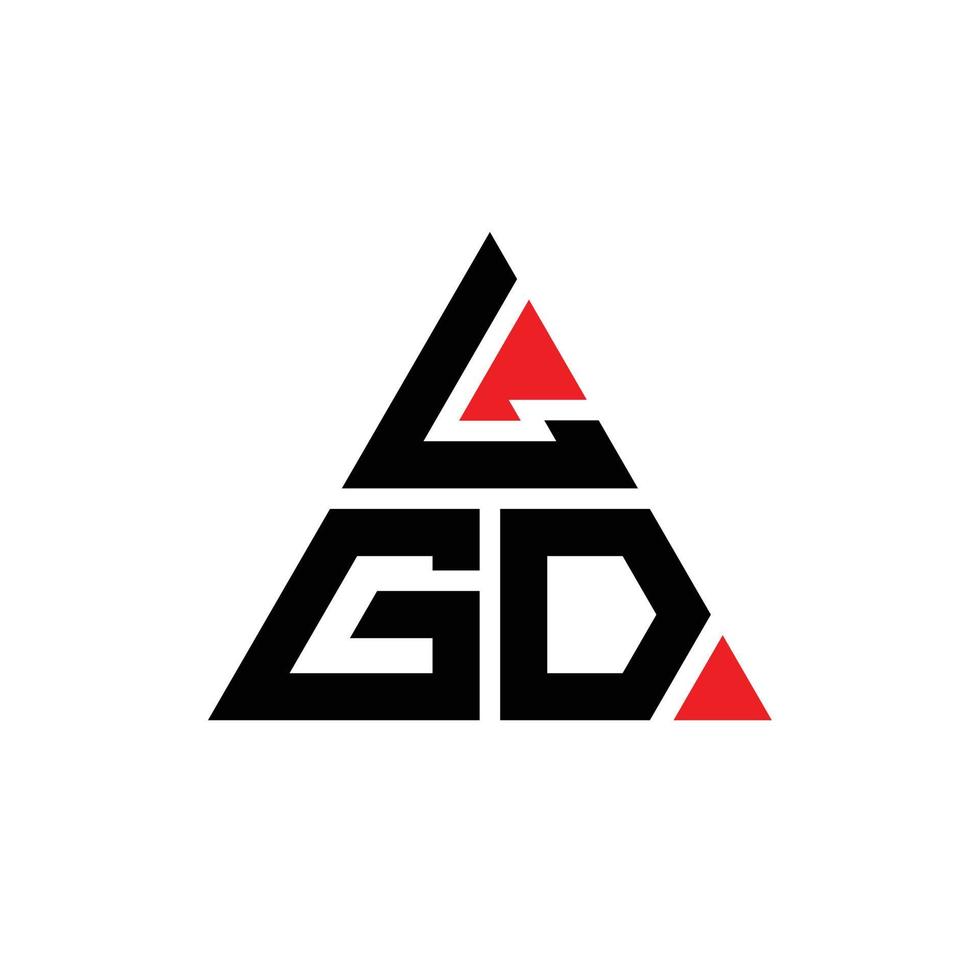 diseño de logotipo de letra triangular lgd con forma de triángulo. monograma de diseño de logotipo de triángulo lgd. plantilla de logotipo de vector de triángulo lgd con color rojo. logotipo triangular lgd logotipo simple, elegante y lujoso.