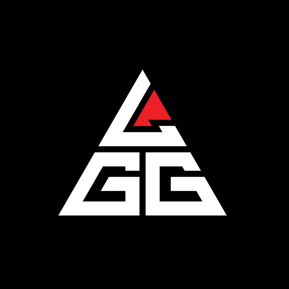 LGG triangle letter logo design with triangle shape. LGG triangle logo design monogram. LGG triangle vector logo template with red color. LGG triangular logo Simple, Elegant, and Luxurious Logo.