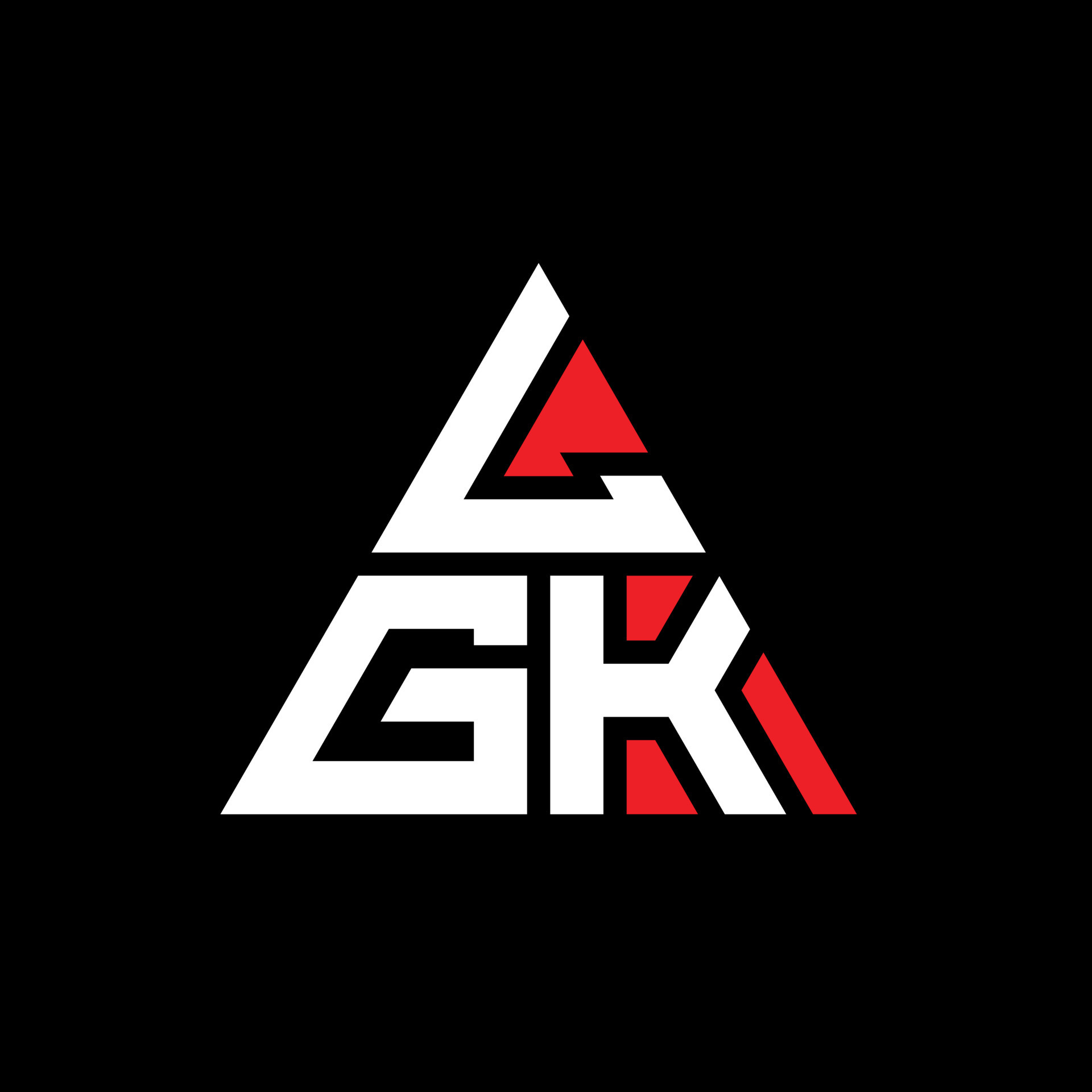 Diseño de logotipo de letra triangular lgk con forma de triángulo. monograma de diseño de