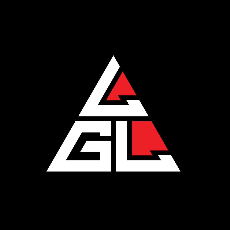 LGL triangle letter logo design with triangle shape. LGL triangle logo design monogram. LGL triangle vector logo template with red color. LGL triangular logo Simple, Elegant, and Luxurious Logo.