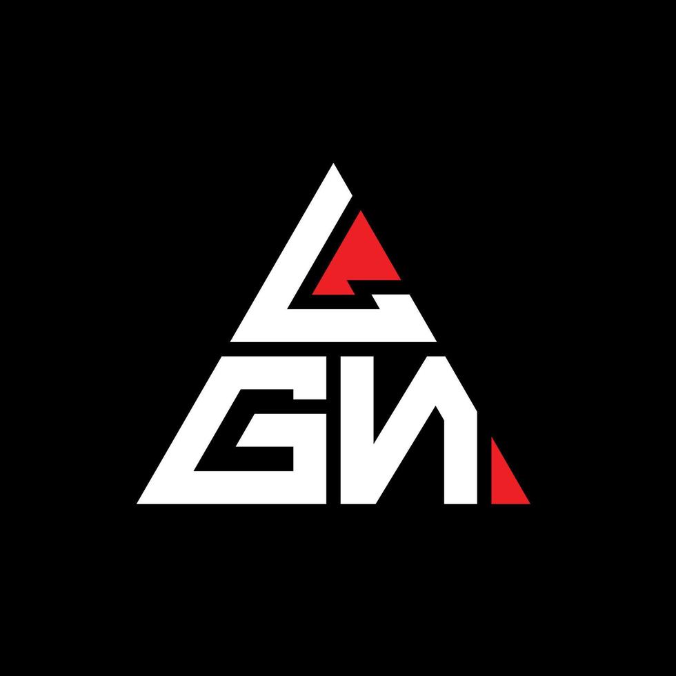 LGN triangle letter logo design with triangle shape. LGN triangle logo design monogram. LGN triangle vector logo template with red color. LGN triangular logo Simple, Elegant, and Luxurious Logo.