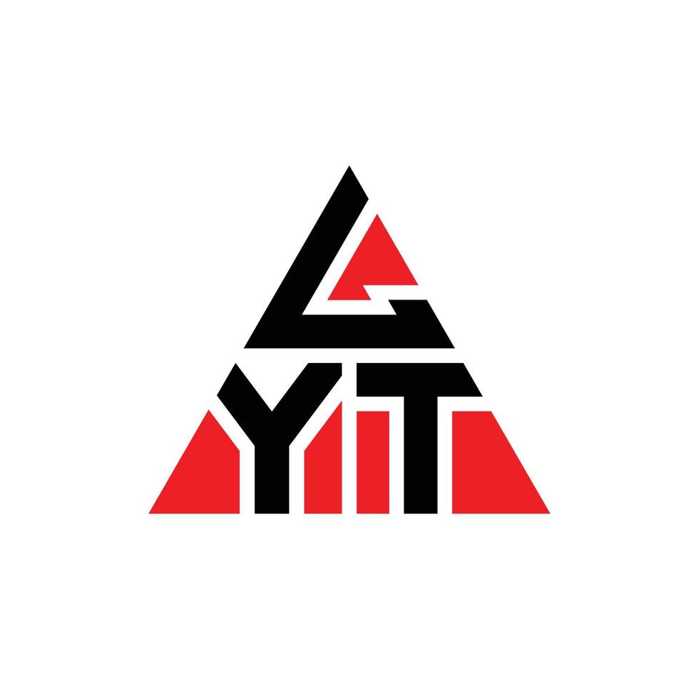 LYT triangle letter logo design with triangle shape. LYT triangle logo design monogram. LYT triangle vector logo template with red color. LYT triangular logo Simple, Elegant, and Luxurious Logo.