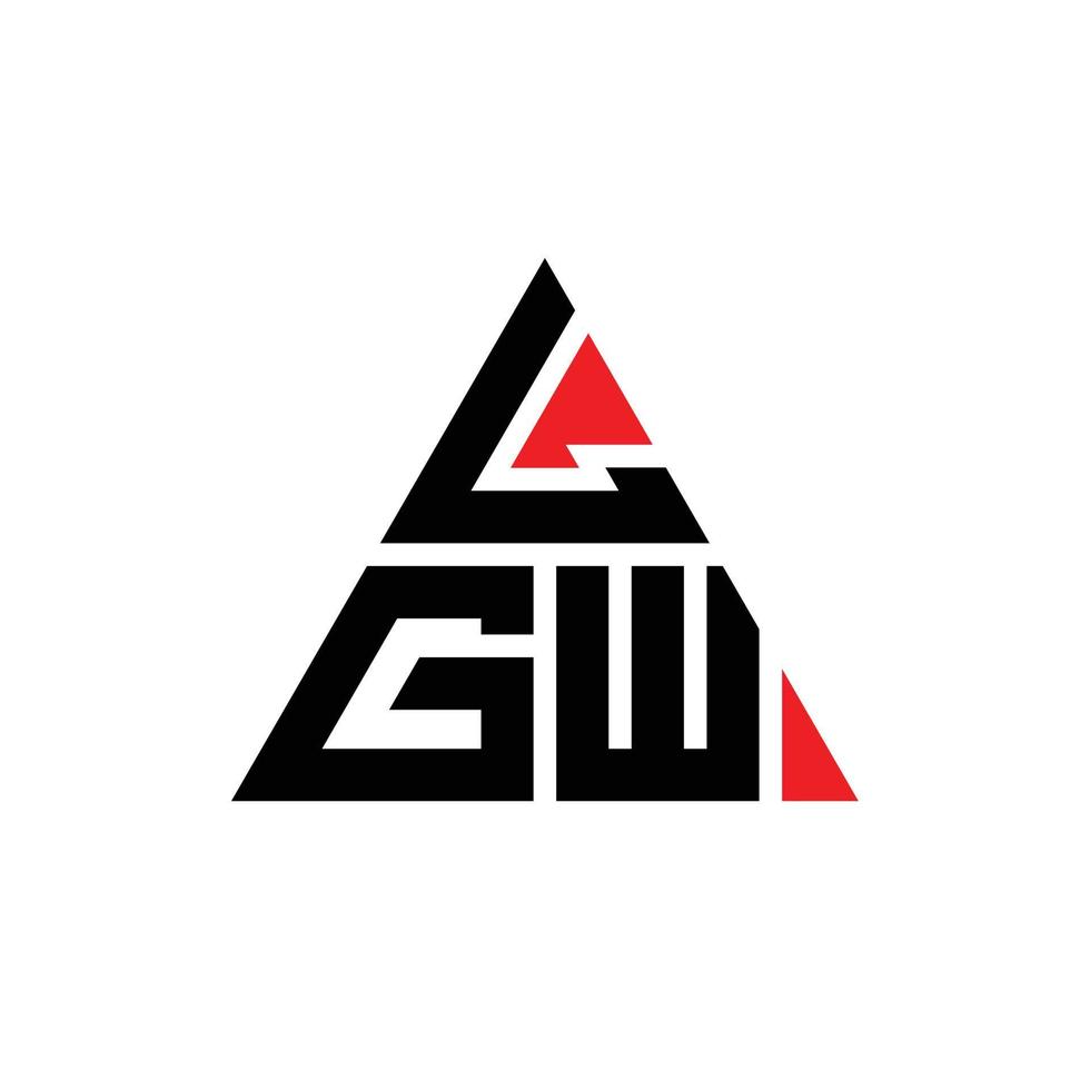 LGW triangle letter logo design with triangle shape. LGW triangle logo design monogram. LGW triangle vector logo template with red color. LGW triangular logo Simple, Elegant, and Luxurious Logo.