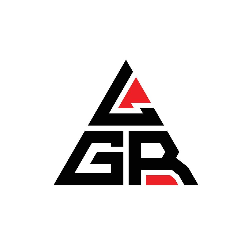 LGR triangle letter logo design with triangle shape. LGR triangle logo design monogram. LGR triangle vector logo template with red color. LGR triangular logo Simple, Elegant, and Luxurious Logo.