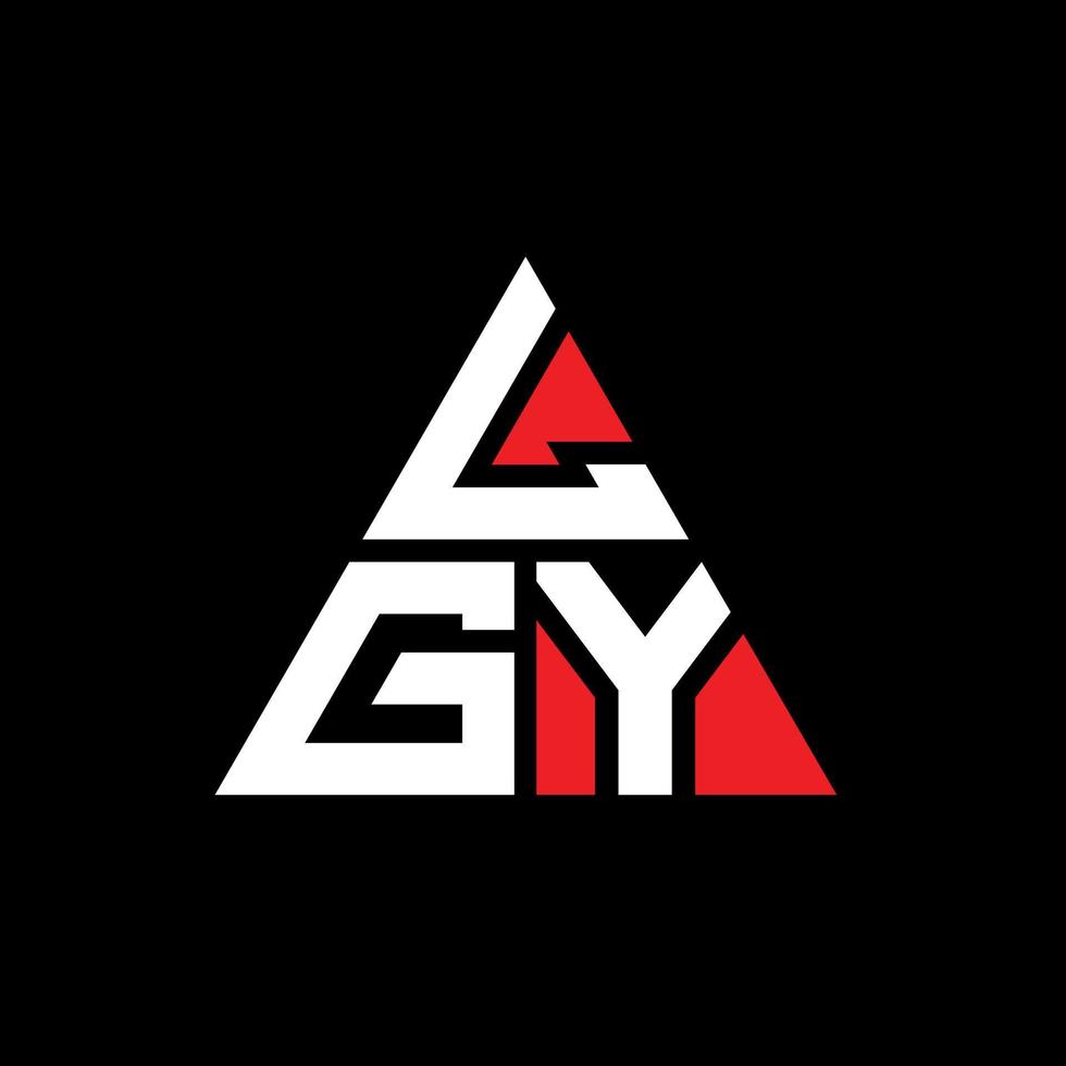 LGY triangle letter logo design with triangle shape. LGY triangle logo design monogram. LGY triangle vector logo template with red color. LGY triangular logo Simple, Elegant, and Luxurious Logo.