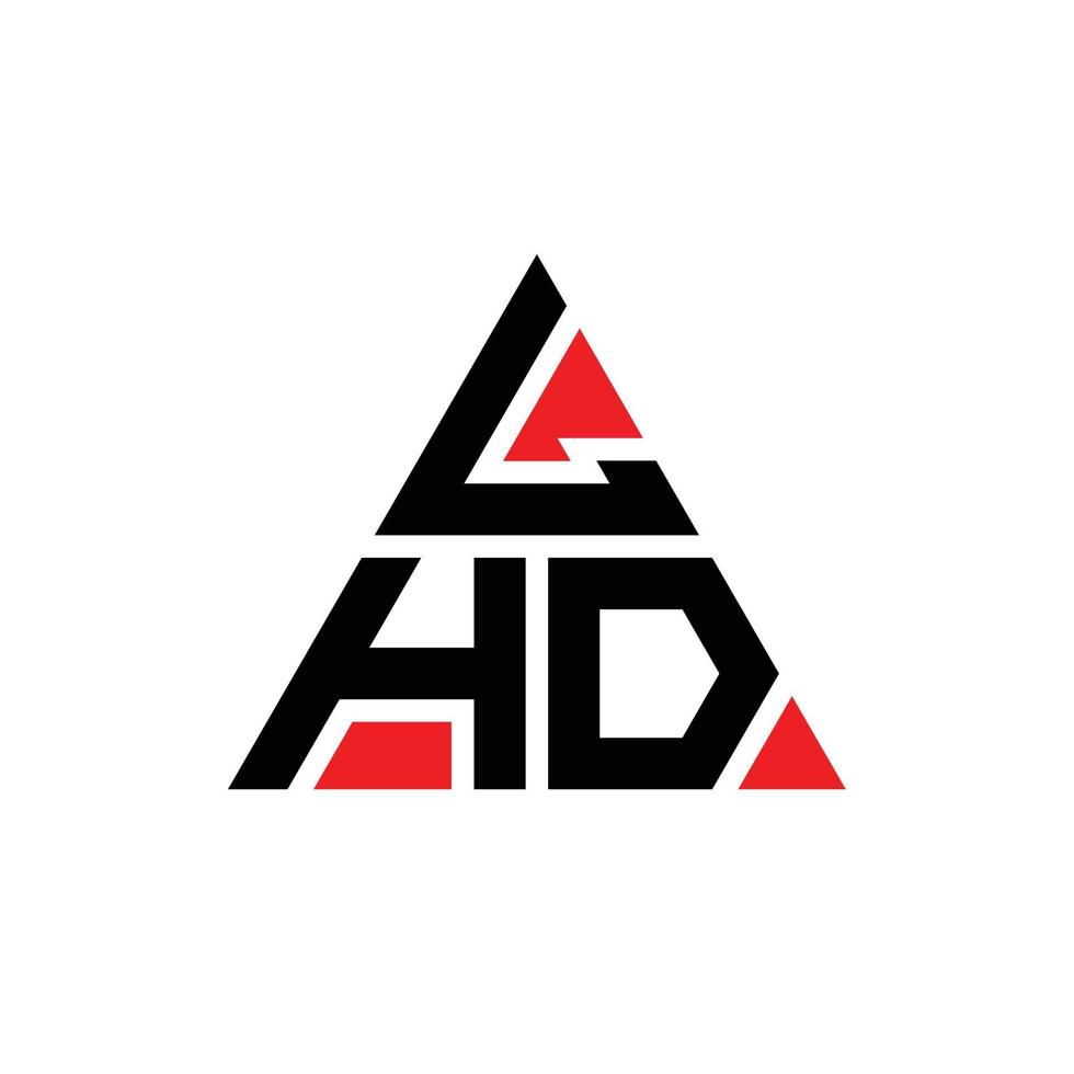 diseño de logotipo de letra triangular lhd con forma de triángulo. monograma de diseño de logotipo de triángulo lhd. plantilla de logotipo de vector de triángulo lhd con color rojo. logotipo triangular lhd logotipo simple, elegante y lujoso.