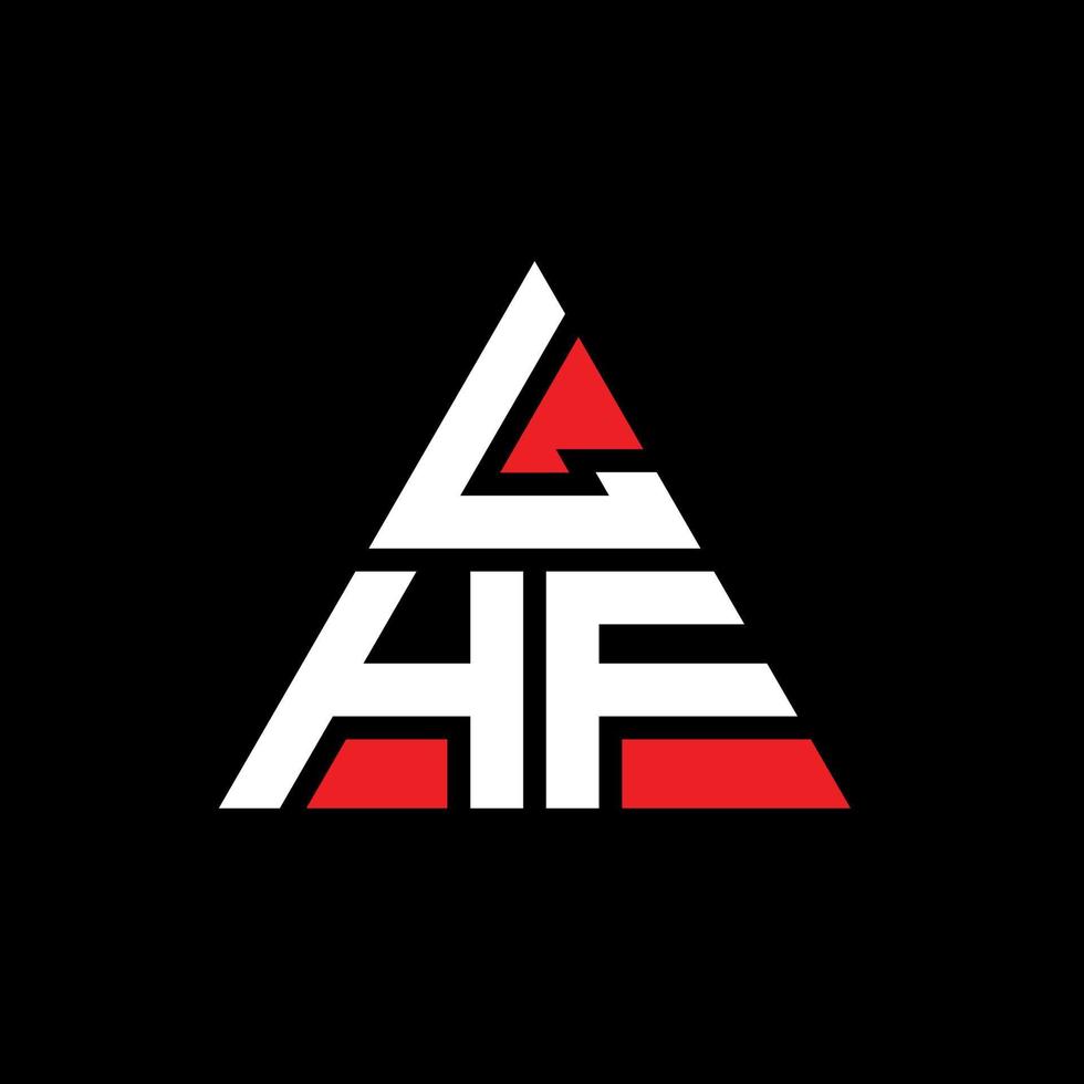 LHF triangle letter logo design with triangle shape. LHF triangle logo design monogram. LHF triangle vector logo template with red color. LHF triangular logo Simple, Elegant, and Luxurious Logo.