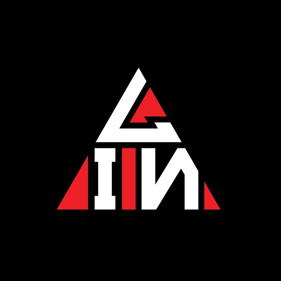 diseño de logotipo de letra de triángulo lin con forma de triángulo. monograma de diseño del logotipo del triángulo lin. plantilla de logotipo de vector de triángulo lin con color rojo. logo triangular lin logo simple, elegante y lujoso.