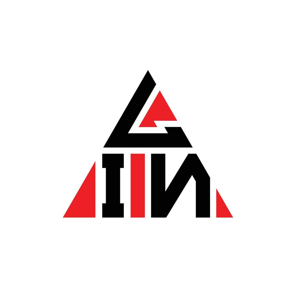 diseño de logotipo de letra de triángulo lin con forma de triángulo. monograma de diseño del logotipo del triángulo lin. plantilla de logotipo de vector de triángulo lin con color rojo. logo triangular lin logo simple, elegante y lujoso.