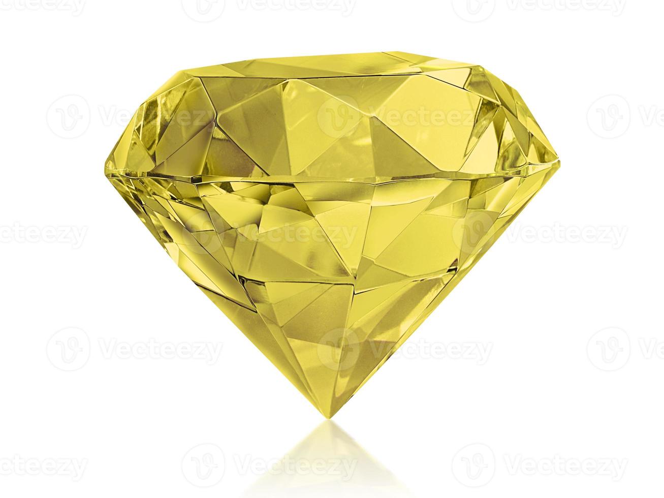 diamante amarillo sobre fondo blanco foto