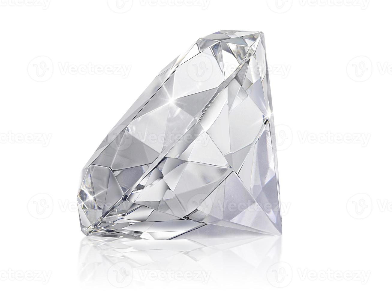 Dazzling diamond on white background photo