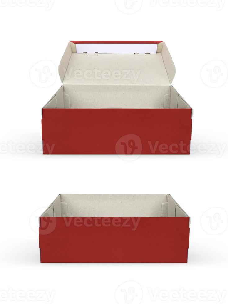 blank packaging boxes - open mockup, isolated on white background photo