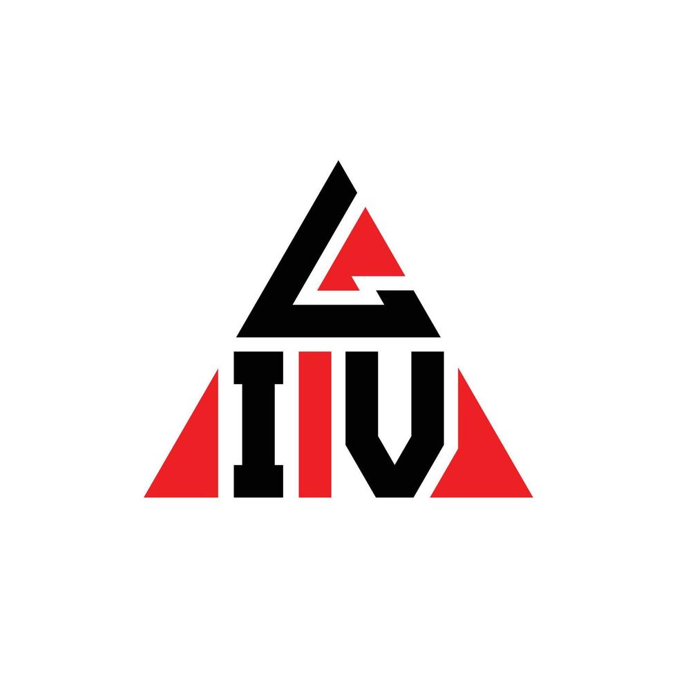 LIV triangle letter logo design with triangle shape. LIV triangle logo design monogram. LIV triangle vector logo template with red color. LIV triangular logo Simple, Elegant, and Luxurious Logo.