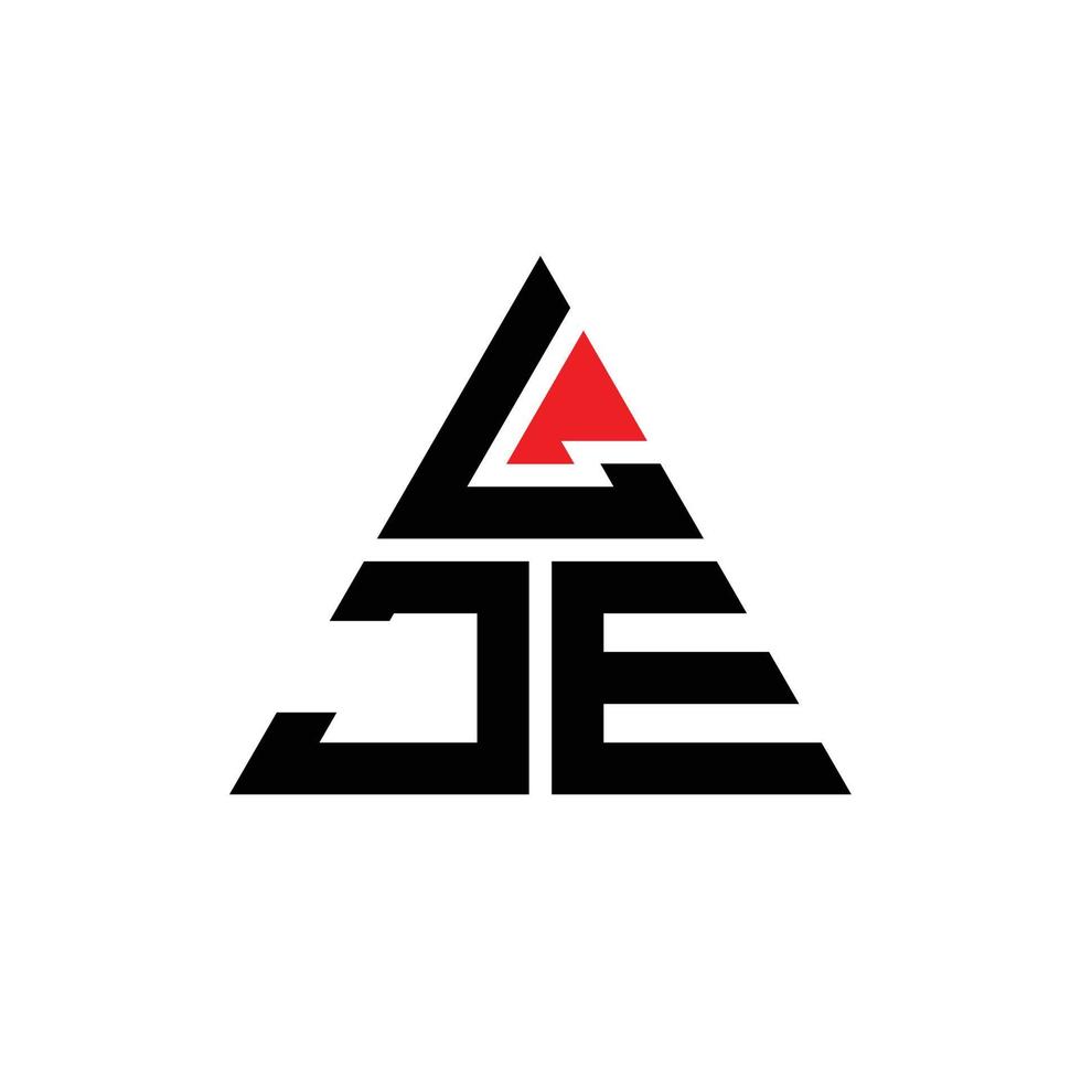 Diseño de logotipo de letra de triángulo lje con forma de triángulo. monograma de diseño de logotipo de triángulo lje. Plantilla de logotipo de vector de triángulo lje con color rojo. logotipo triangular lje logotipo simple, elegante y lujoso.
