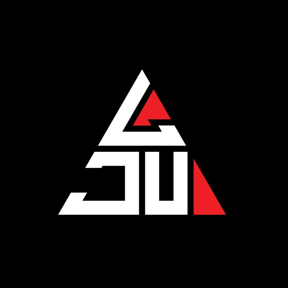 LJU triangle letter logo design with triangle shape. LJU triangle logo design monogram. LJU triangle vector logo template with red color. LJU triangular logo Simple, Elegant, and Luxurious Logo.