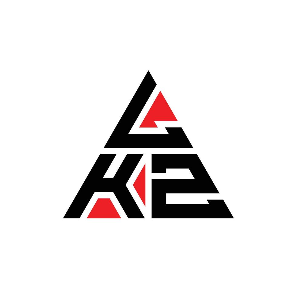 Diseño de logotipo de letra triangular lkz con forma de triángulo. monograma de diseño del logotipo del triángulo lkz. Plantilla de logotipo de vector de triángulo lkz con color rojo. logotipo triangular lkz logotipo simple, elegante y lujoso.