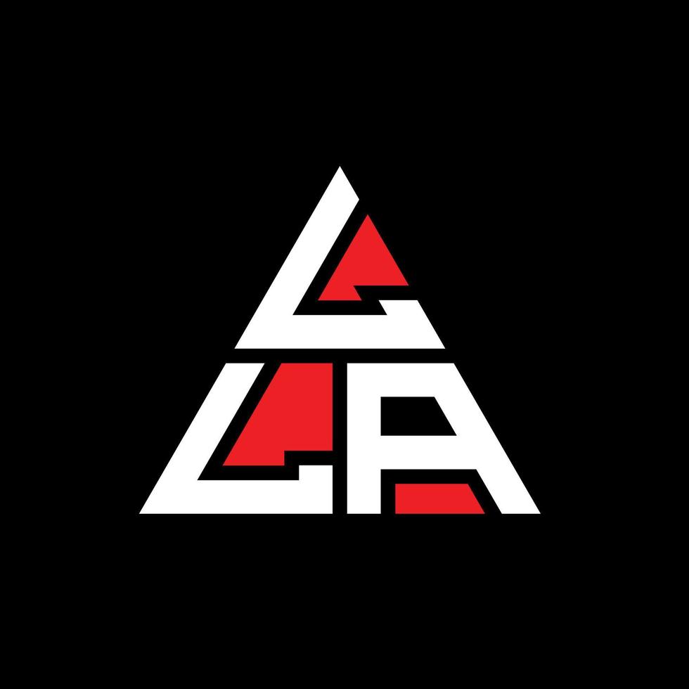 diseño de logotipo de letra triangular lla con forma de triángulo. monograma de diseño del logotipo del triángulo lla. plantilla de logotipo de vector de triángulo lla con color rojo. lla logo triangular logo simple, elegante y lujoso.