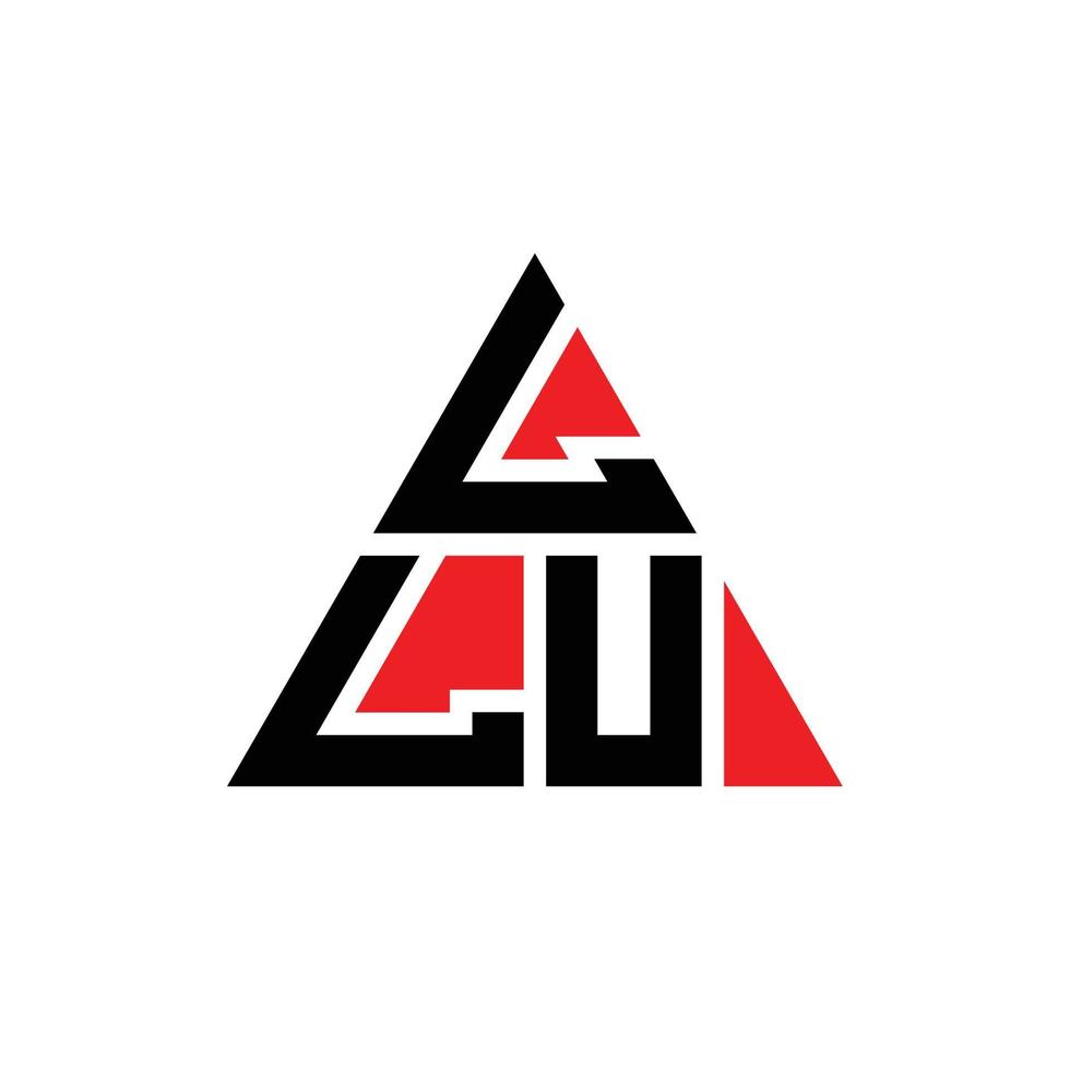 diseño de logotipo de letra triangular llu con forma de triángulo. monograma de diseño del logotipo del triángulo llu. plantilla de logotipo de vector de triángulo llu con color rojo. logotipo triangular llu logotipo simple, elegante y lujoso.