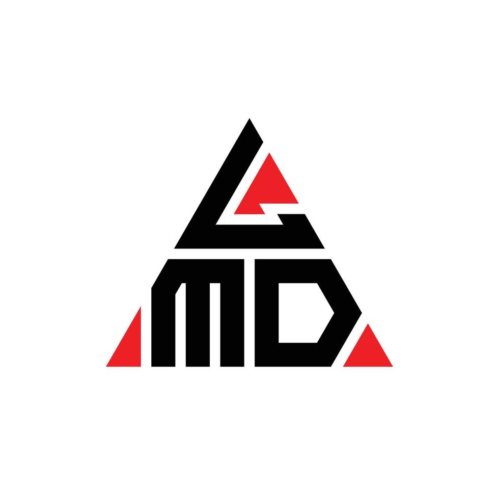 Diseño de logotipo de letra triangular lmd con forma de triángulo. Monograma de diseño de logotipo de triángulo lmd. Plantilla de logotipo de vector de triángulo lmd con color rojo. logotipo triangular lmd logotipo simple, elegante y lujoso.