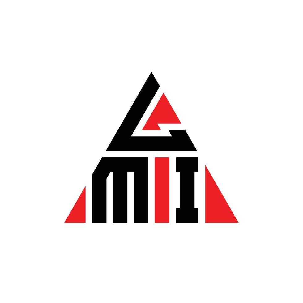 Diseño de logotipo de letra triangular lmi con forma de triángulo. monograma de diseño del logotipo del triángulo lmi. plantilla de logotipo de vector de triángulo lmi con color rojo. logotipo triangular lmi logotipo simple, elegante y lujoso.