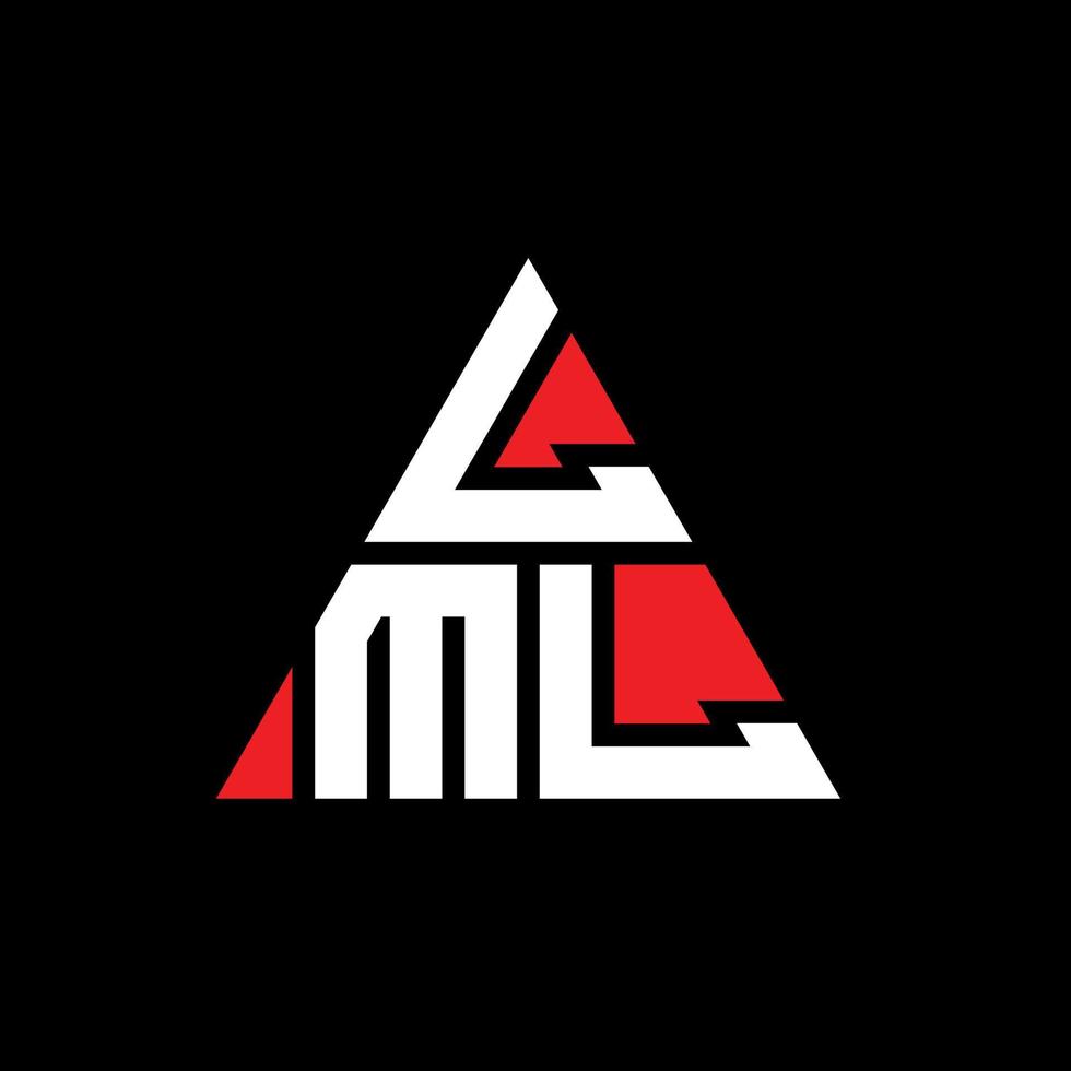 LML triangle letter logo design with triangle shape. LML triangle logo design monogram. LML triangle vector logo template with red color. LML triangular logo Simple, Elegant, and Luxurious Logo.