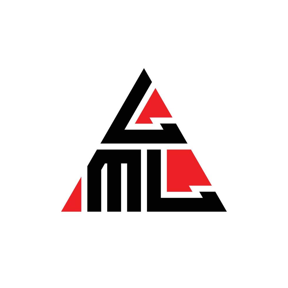 LML triangle letter logo design with triangle shape. LML triangle logo design monogram. LML triangle vector logo template with red color. LML triangular logo Simple, Elegant, and Luxurious Logo.