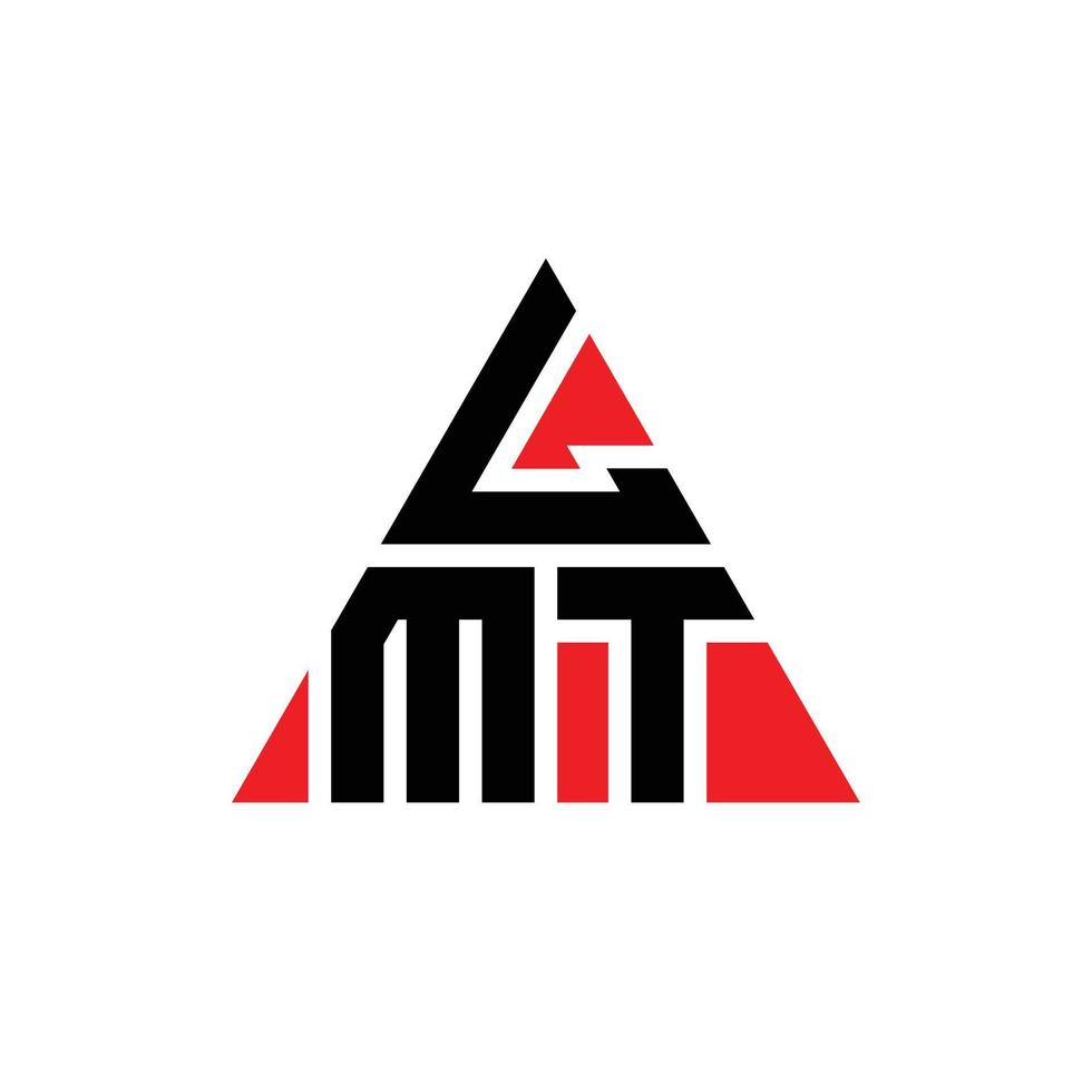 LMT triangle letter logo design with triangle shape. LMT triangle logo design monogram. LMT triangle vector logo template with red color. LMT triangular logo Simple, Elegant, and Luxurious Logo.