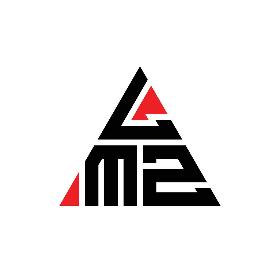 Diseño de logotipo de letra triangular lmz con forma de triángulo. Monograma de diseño de logotipo de triángulo lmz. Plantilla de logotipo de vector de triángulo lmz con color rojo. logotipo triangular lmz logotipo simple, elegante y lujoso.