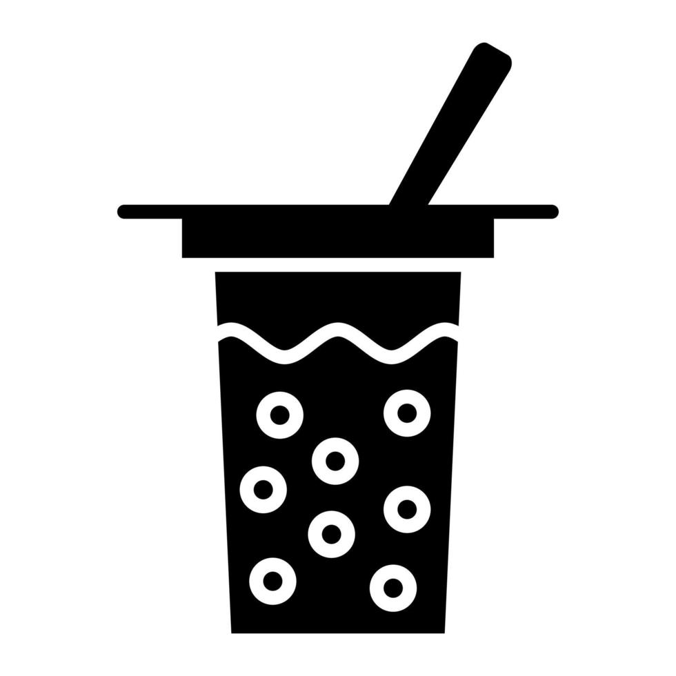 Boba Glyph Icon vector