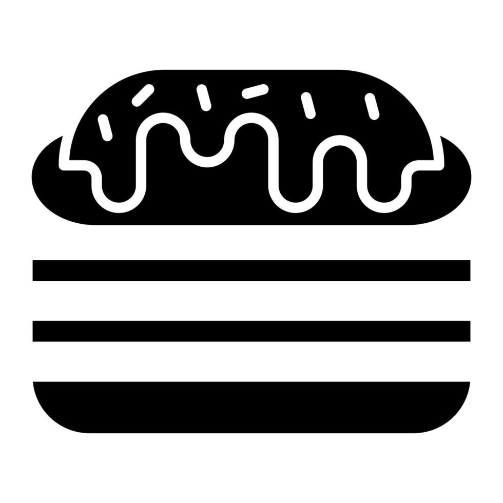 icono de glifo de sándwich cubano vector