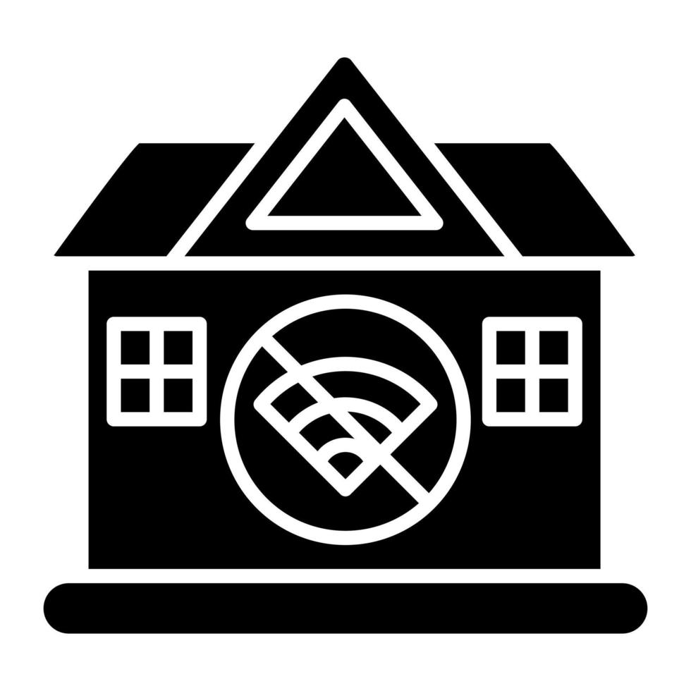 NO Wifi Home Glyph Icon vector