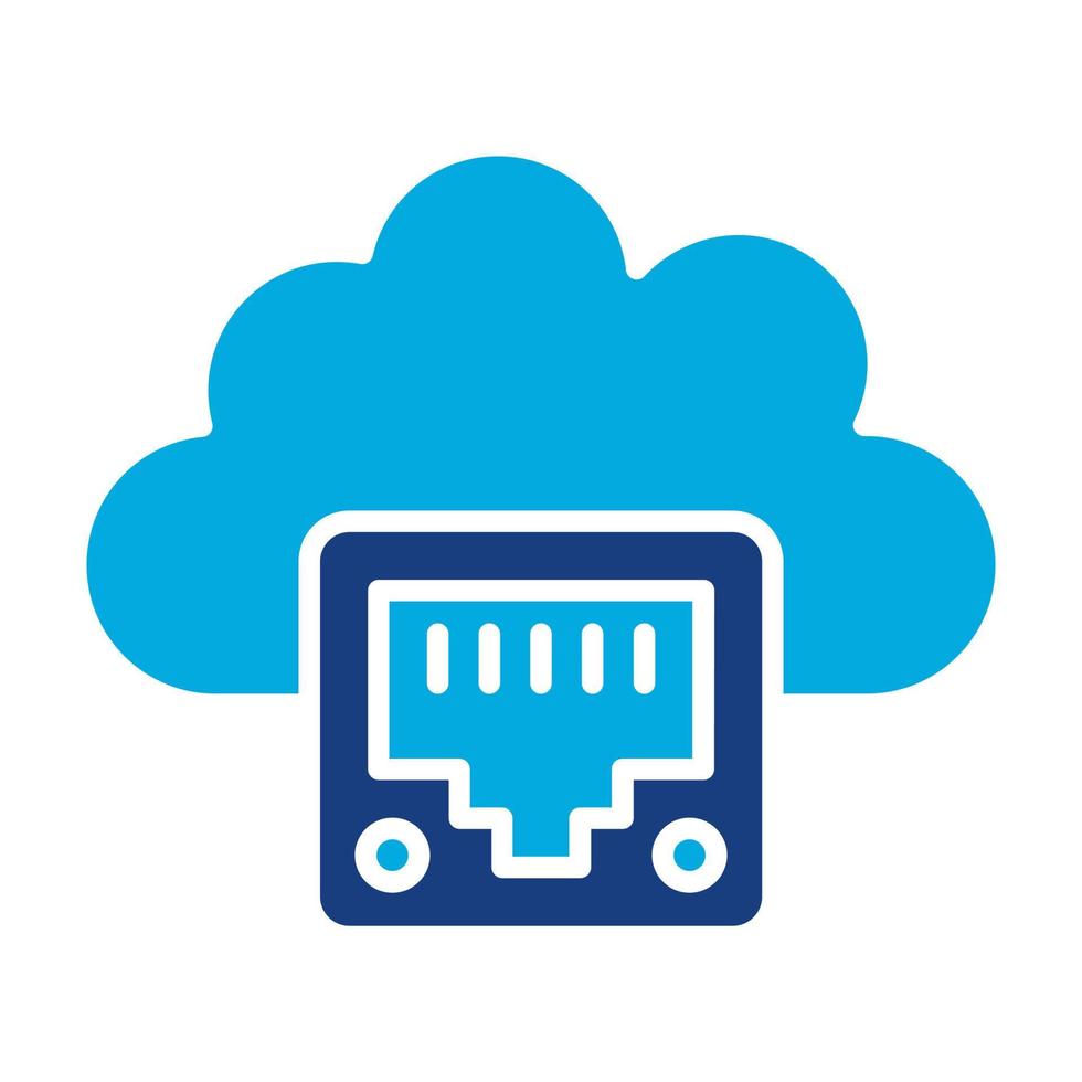Cloud Ethernet Glyph Two Color Icon vector